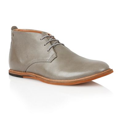 Frank Wright Grey leather 'Strachan' mens chukka boots